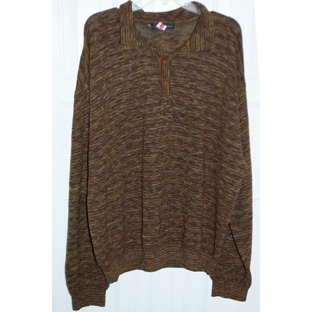 Jhane Barnes XXL Silk Blend Sweater Gold Brown